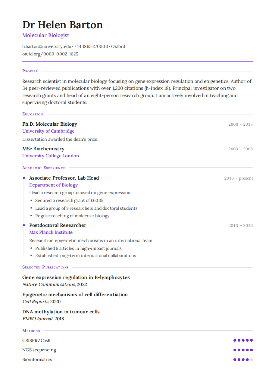 Academic template preview