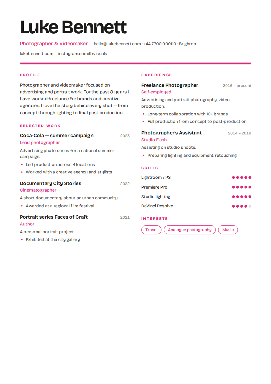 Studio template preview
